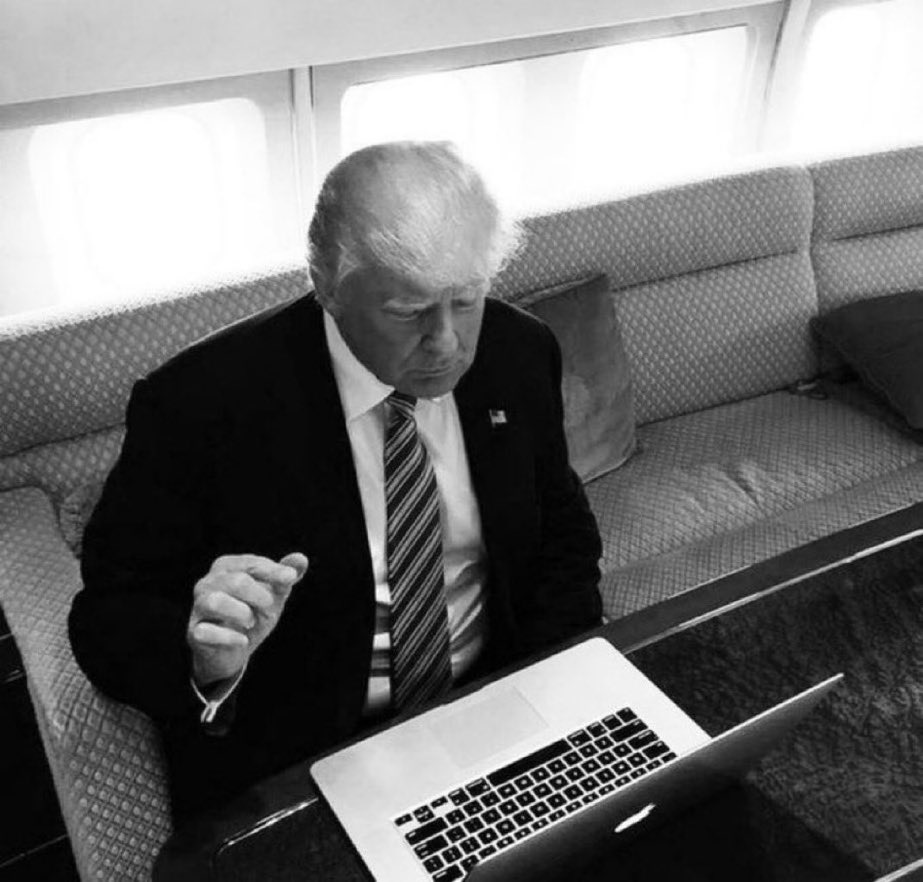 TruthScan detected a 6% chance this Donald Trump sitting on a plane with a laptop is AI-generated. Posted by @C_3C_3